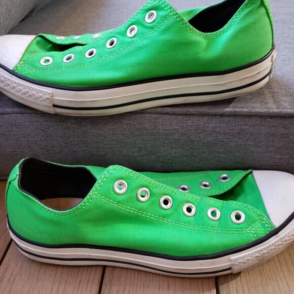 EUC CTAS Converse Neon Verdant Green, Double Tongue 107211F (8M - 10W) KICKS - Picture 5 of 9